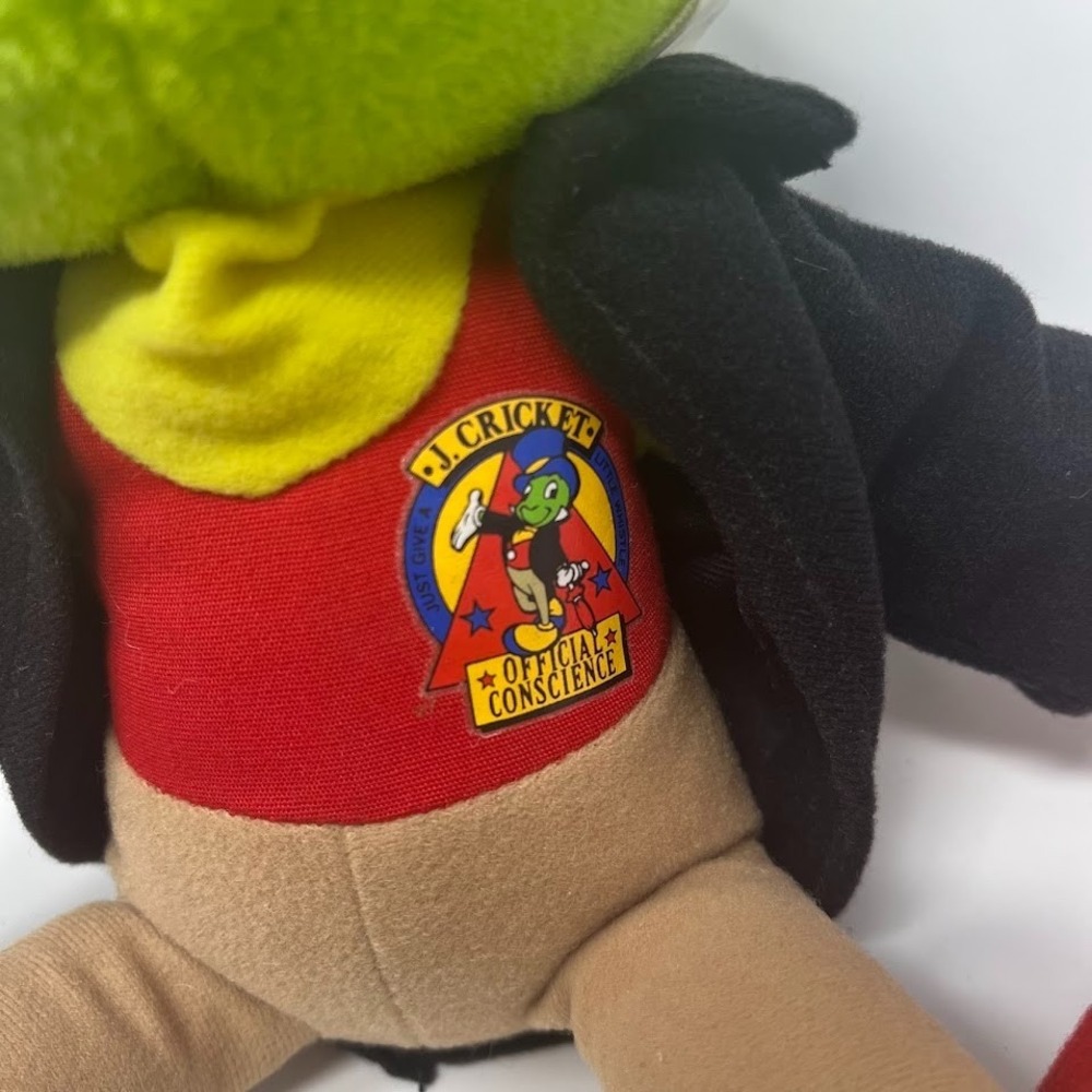 Vintage Disney Jiminy Cricket Plush Mattel 1992 14" Pinocchio Stains Noted - Picture 2 of 8
